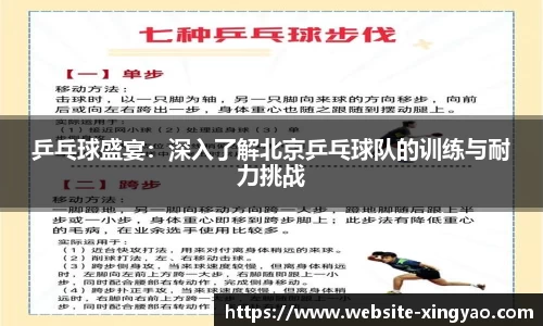 乒乓球盛宴：深入了解北京乒乓球队的训练与耐力挑战